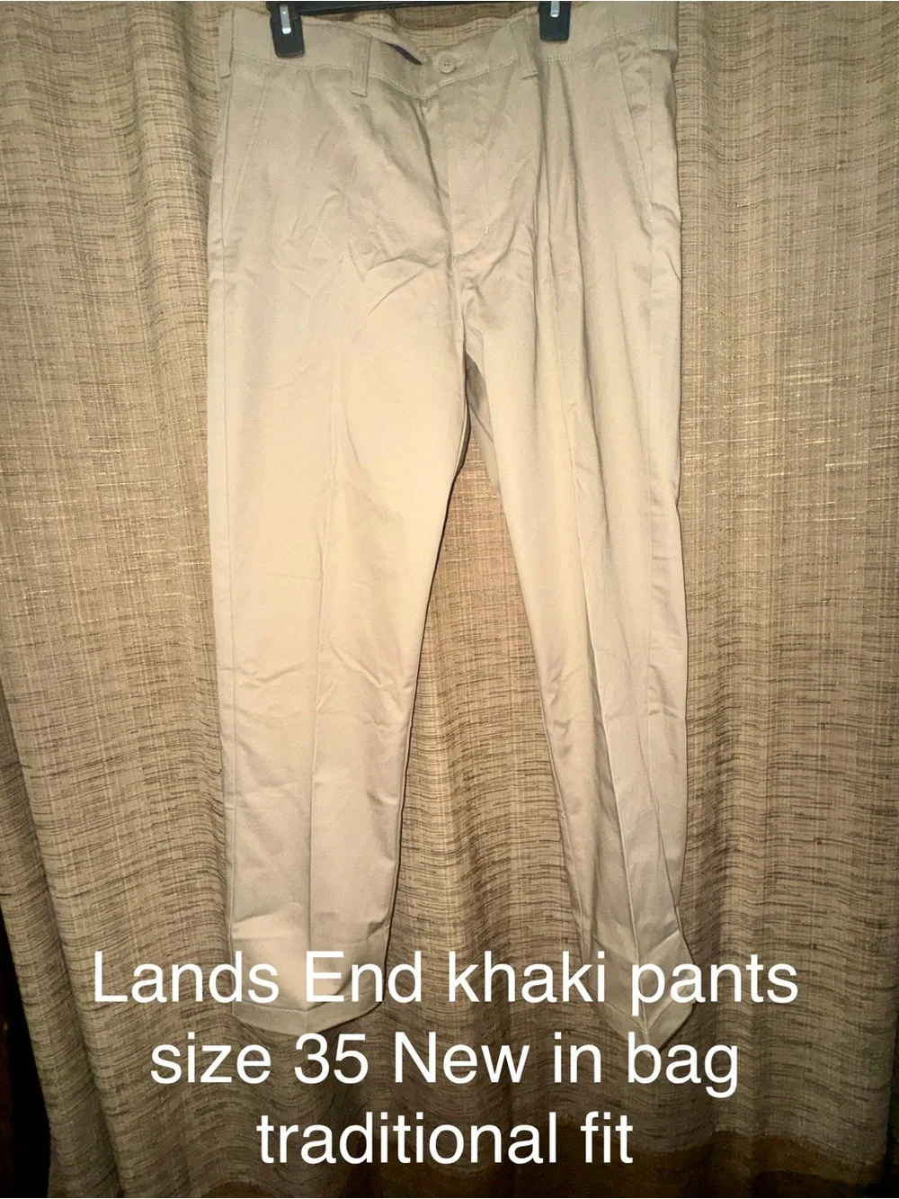 Lands' End Men's Khaki Chinos in Light Tan